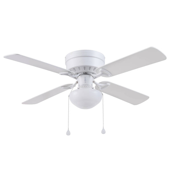 Harbor Breeze Armitage 42 in White LED Indoor Flush Mount Ceiling Fan with Light (4 Blade)