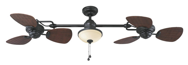 Harbor Breeze Twin Breeze II 74 in Oil Rubbed Bronze Outdoor Downrod Ceiling Fan