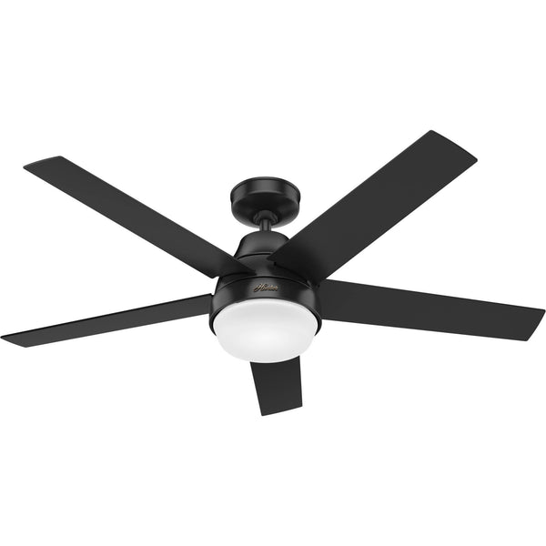 Hunter 52 Inch Aerodyne Matte Black Ceiling Fan with LED Light