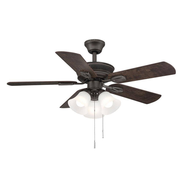 Hampton Bay AK488 ORB Glendale III 42 in. LED Indoor Oil Rubbed Bronze Ceiling Fan with Light and Pull Chains Included