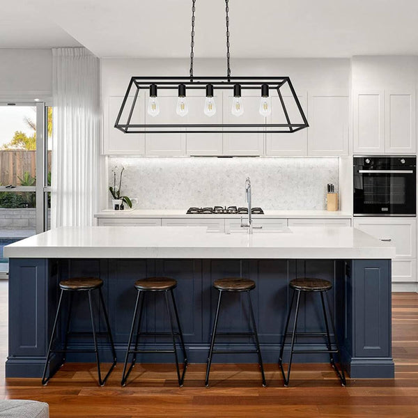 Doffin Modern Kitchen Island Lighting Farmhouse Chandelier Black