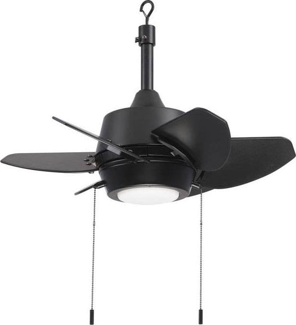 Harbor Breeze Gaskin 24 in Matte Black LED Indoor/Outdoor Ceiling Fan with Light (6 Blade)