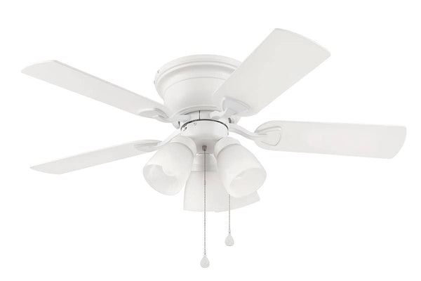 Harbor Breeze Centreville 42 in White Indoor Flush Mount Ceiling Fan with Light 40687