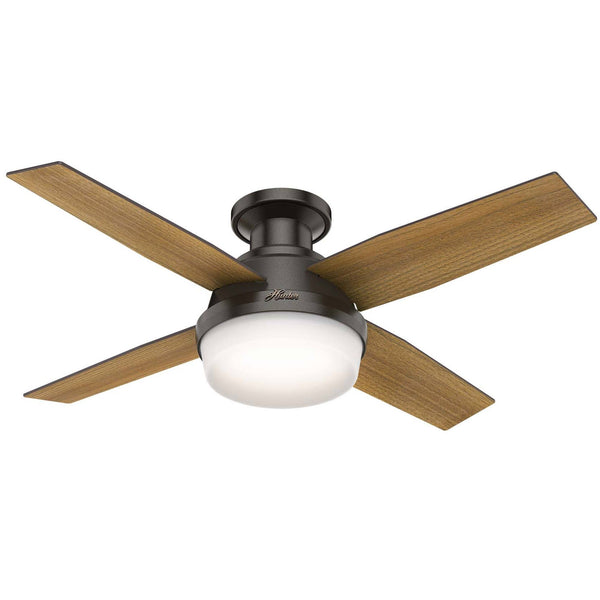 Hunter 44" Dempsey Low Profile Ceiling Fan with Light Noble Bronze 59445