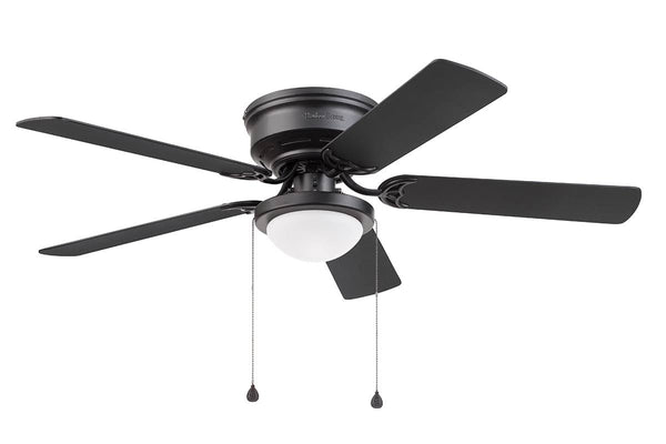 Harbor Breeze Armitage 52 in Matte Black Indoor Flush Mount Ceiling Fan with Light (5 Blade)