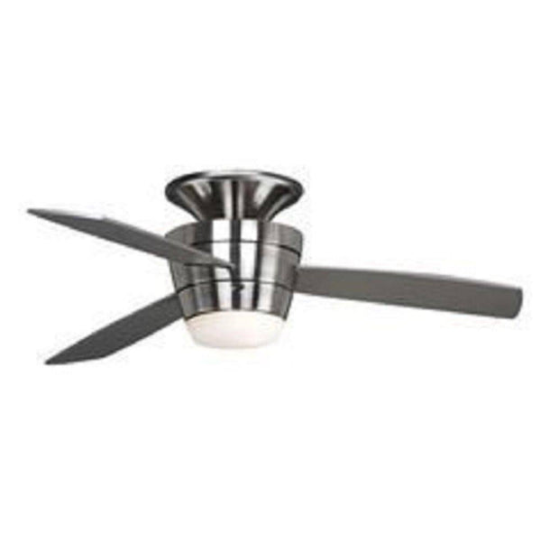 Harbor Breeze Mazon 44 in Brushed Nickel Flush Mount Indoor Ceiling Fan with Light Kit and Remote (3 Blade)