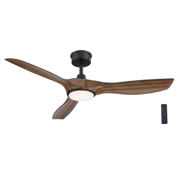 Home Decorators Collection YG825A NI Marlon 52 in. Integrated LED Indoor Natural Iron Ceiling Fan with Brazilian Walnut Blades and Remote Control